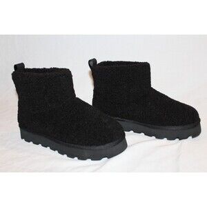 Michael Kors Women's Winnie Black Curly Shearling Ankle Booties $195 NIB SZ 6